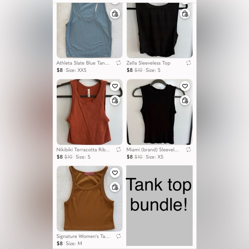 Tank tops: selling separately or 5 bundle!